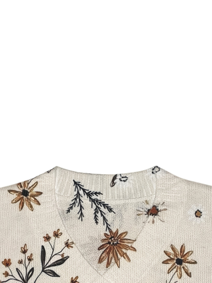 Adelaide | Botanical V-Neck Sweater