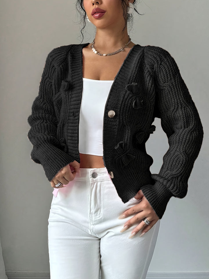 Faye | Soft Bow-Detail Cardigan