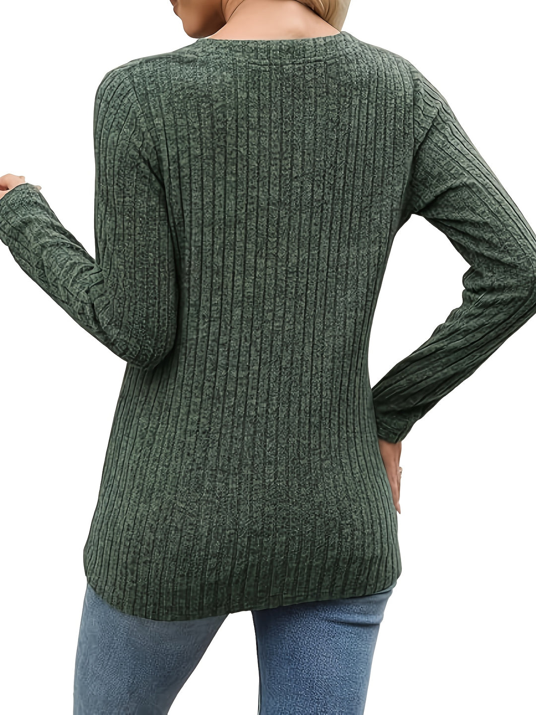 Evangeline | Ribbed Button-Neck Top