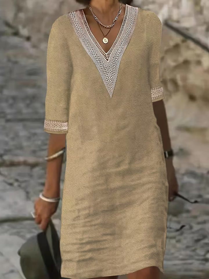 Virelle | Stylish V-Neck Mid Sleeve Dress