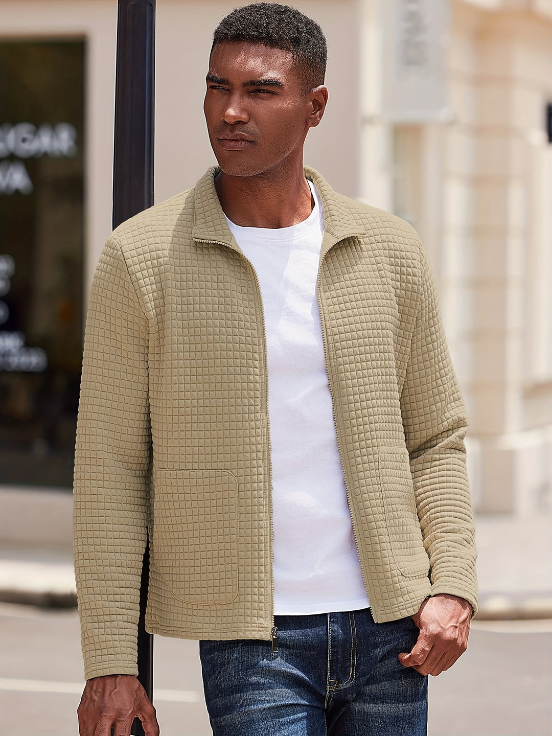 Gareth | Textured Zip-Up Jacket