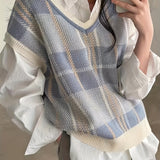 Cynthia | Vintage Argyle V-Neck Sweater Vest