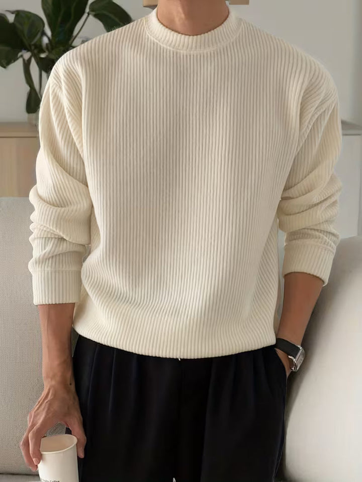Madox | Knitwear Long Sleeve Ribbed Shirt