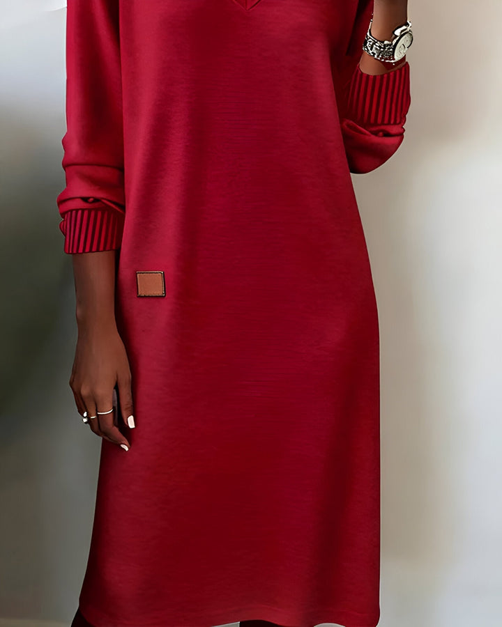 Stella | Stylish Long Sleeve V-neck Dress