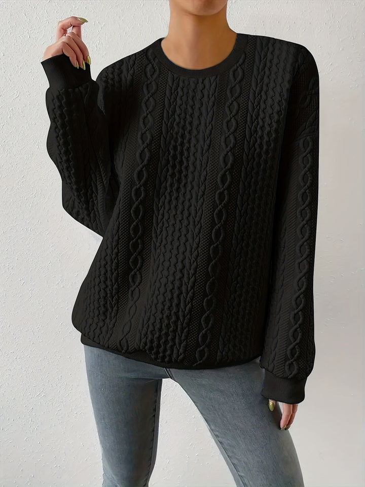 Leona | Textured Crewneck Sweatshirt