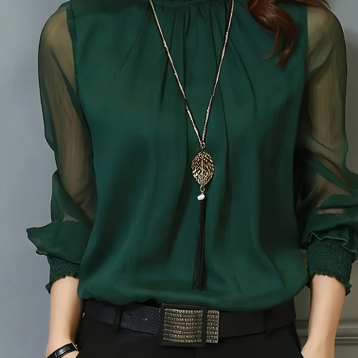 Whitney | Stand-Collar Long-Sleeve Blouse