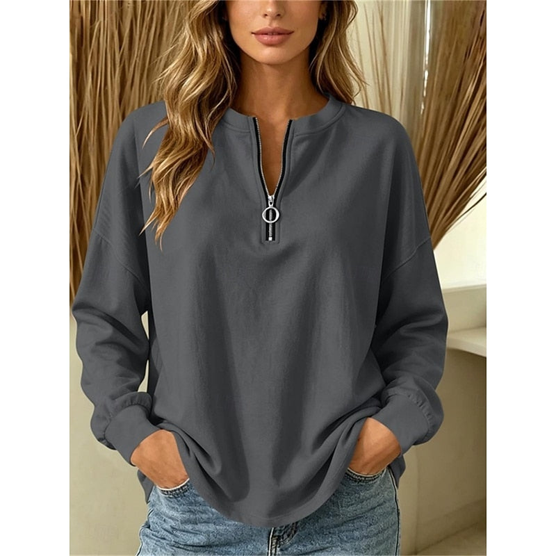 Gabrielle | Relaxed Quarter-Zip Top