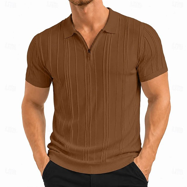 Theo | Textured Knit Polo Shirt
