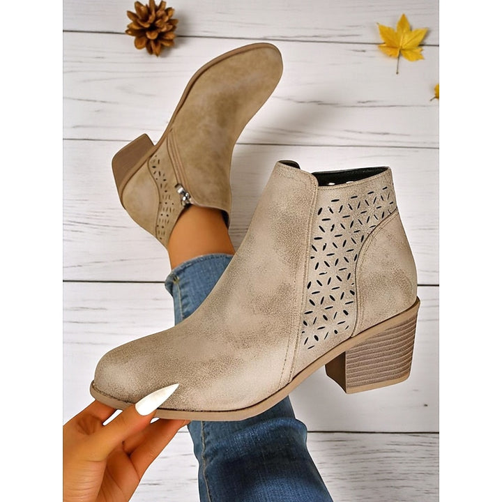 Cassandra | Cutout Block-Heel Ankle Boots