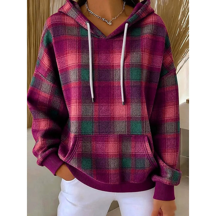 Marnie | Cozy Checked Pullover Hoodie