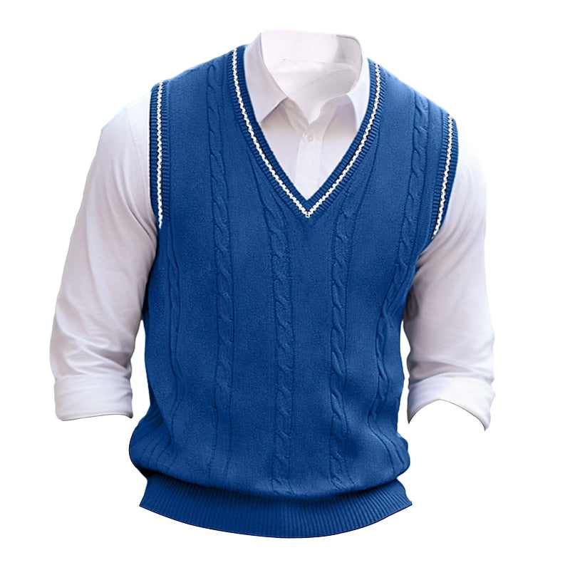 Clifton | Cable-Knit V-Neck Sweater Vest