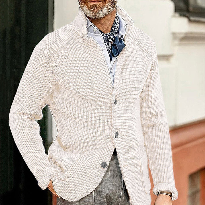 Dean | Textured Stand-Collar Cardigan
