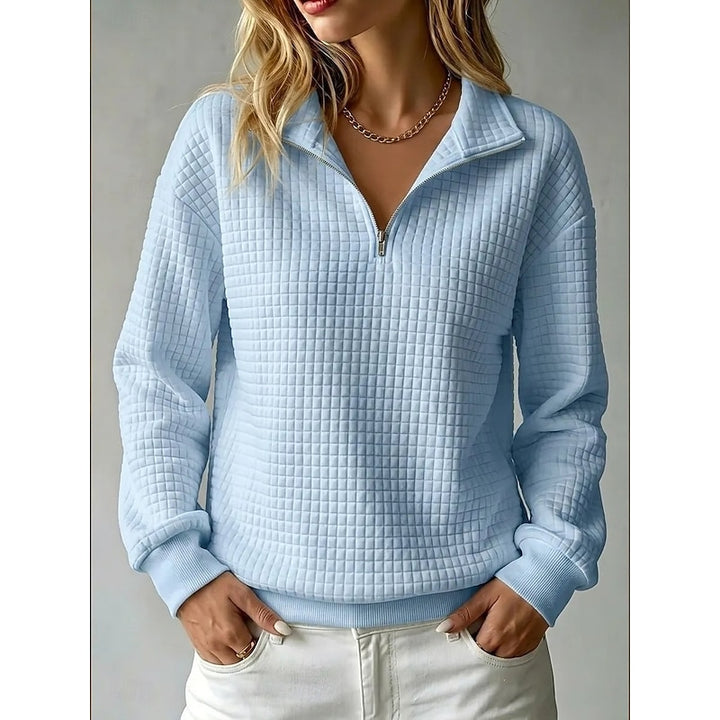 Elaine | Textured Half-Zip Sweatshirt