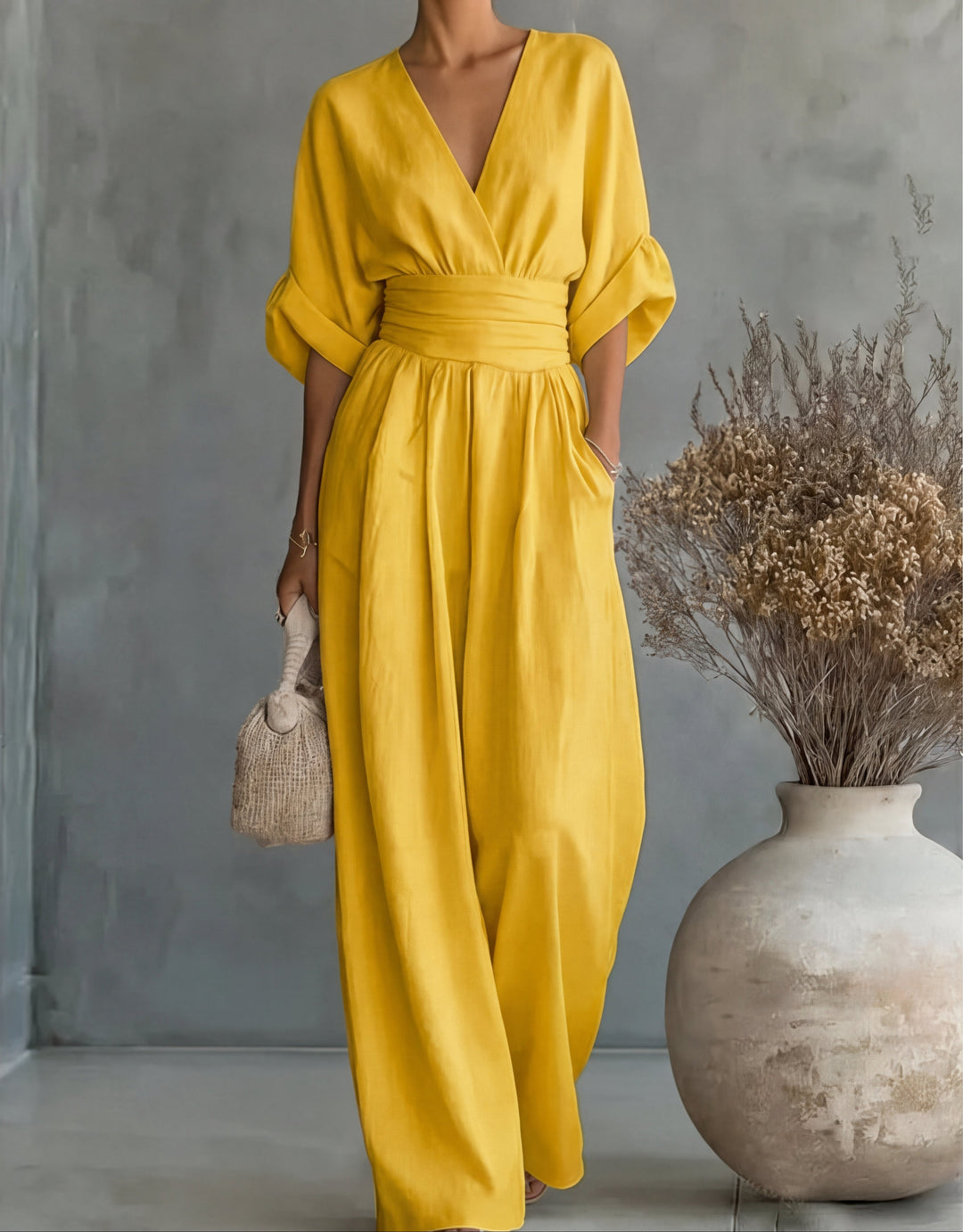 Daniela | Elegant V-neck Long Sleeve Jumpsuit