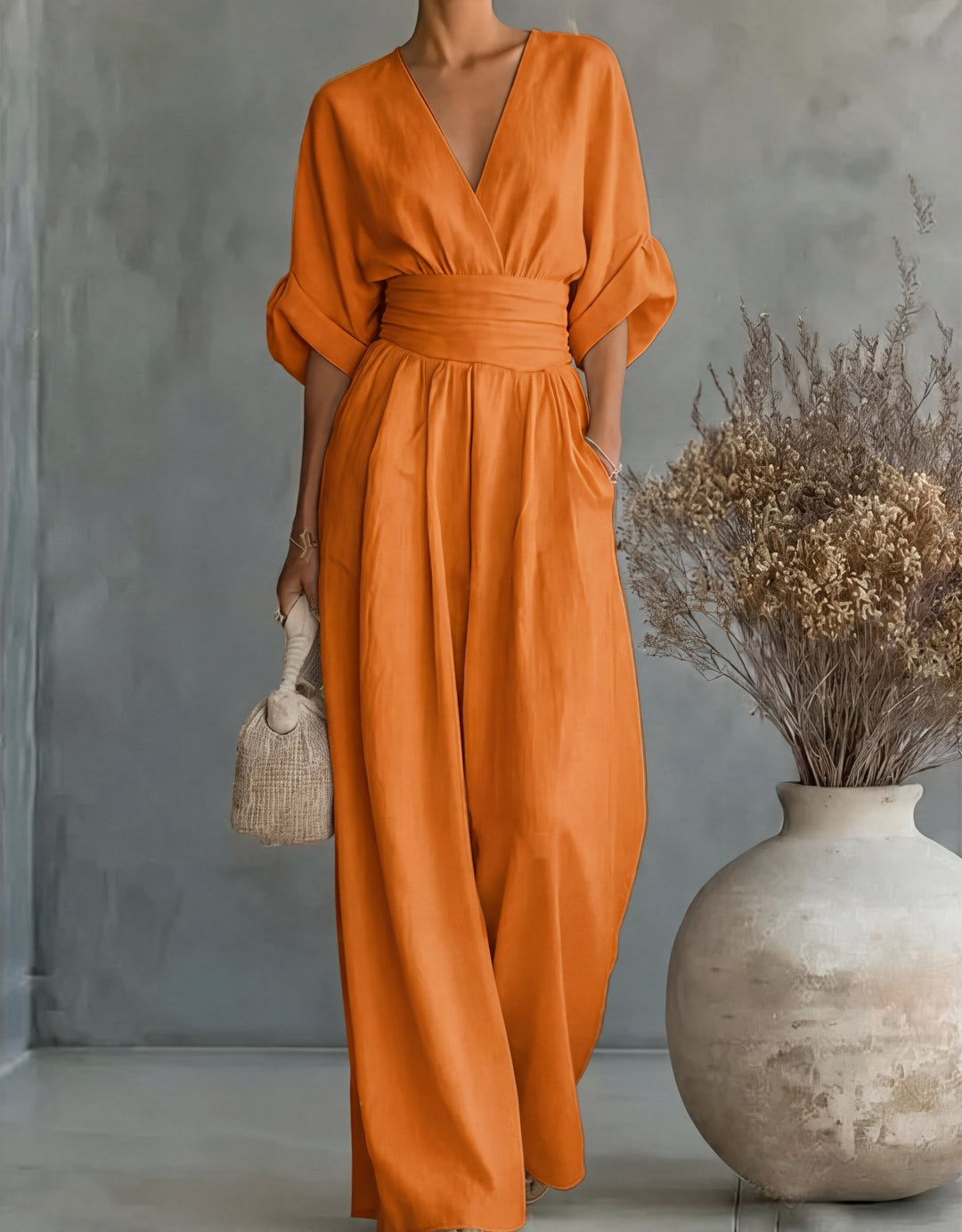Daniela | Elegant V-neck Long Sleeve Jumpsuit