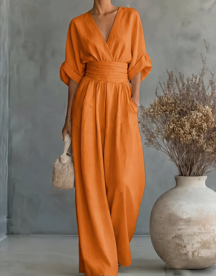 Daniela | Elegant V-neck Long Sleeve Jumpsuit