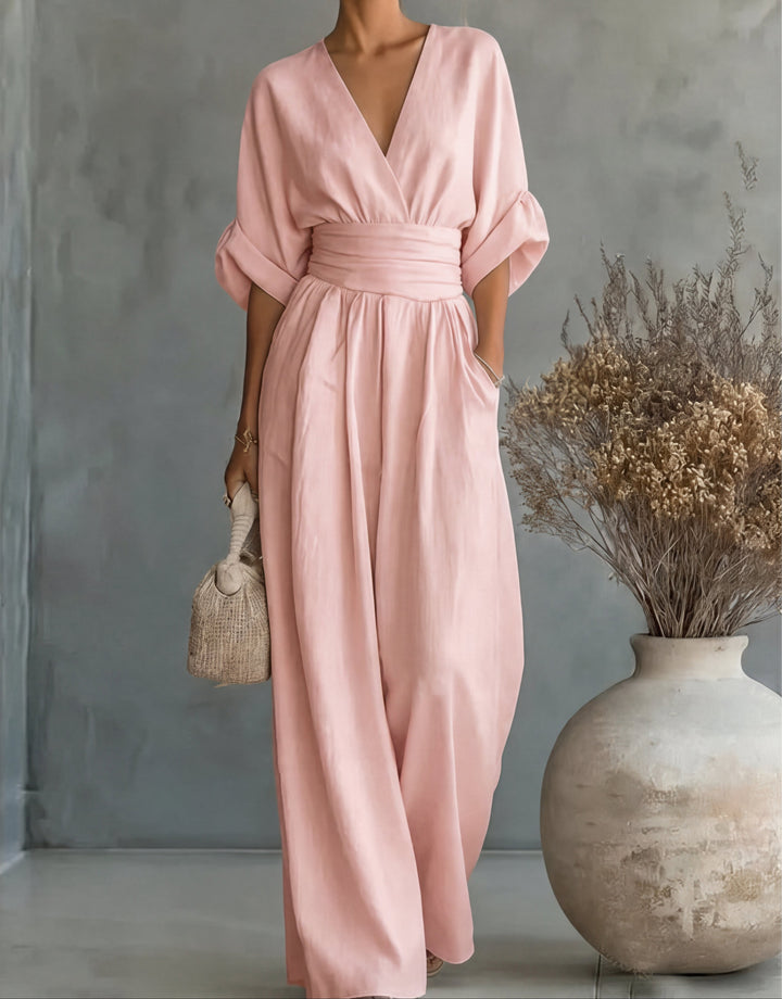 Daniela | Elegant V-neck Long Sleeve Jumpsuit