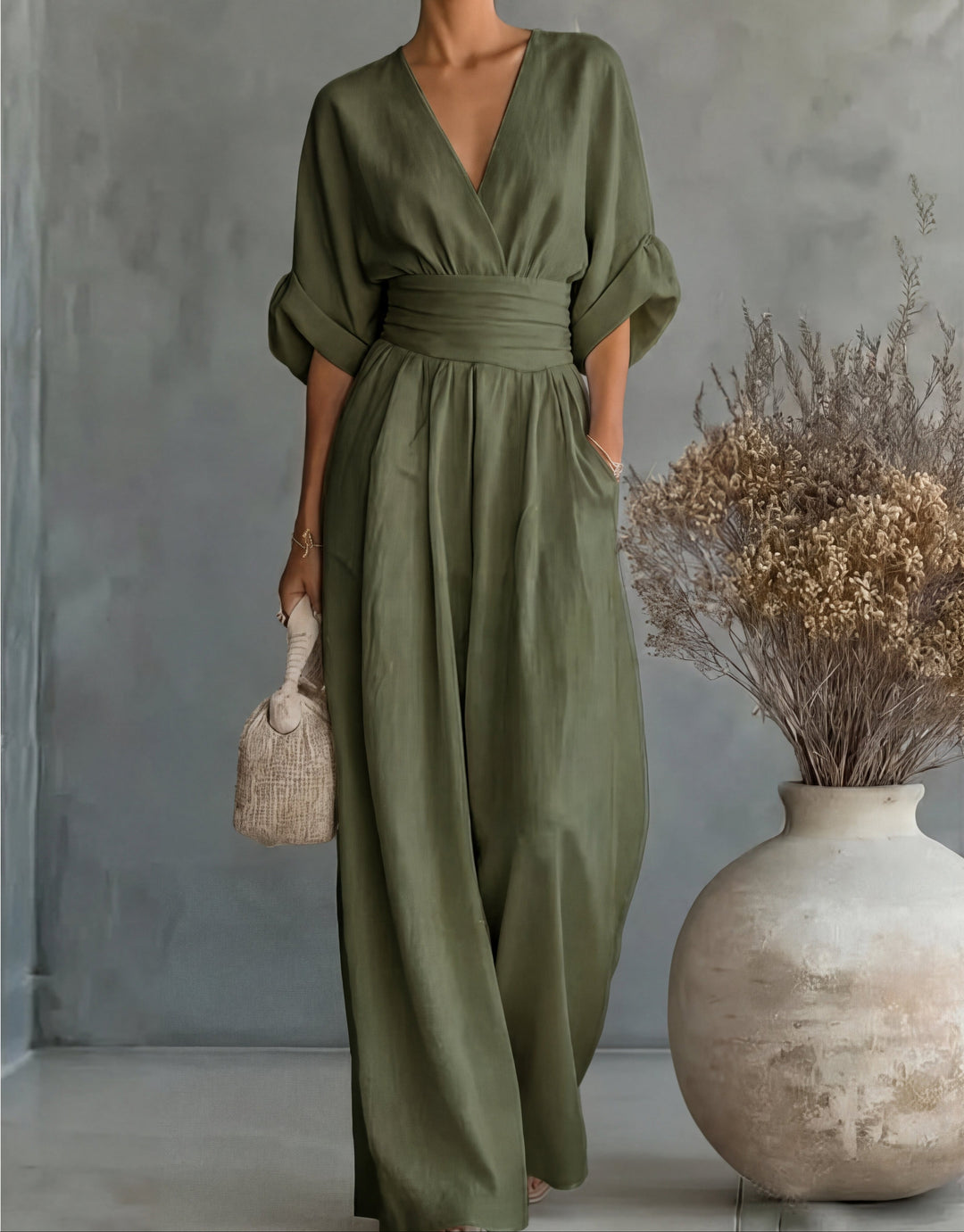 Daniela | Elegant V-neck Long Sleeve Jumpsuit