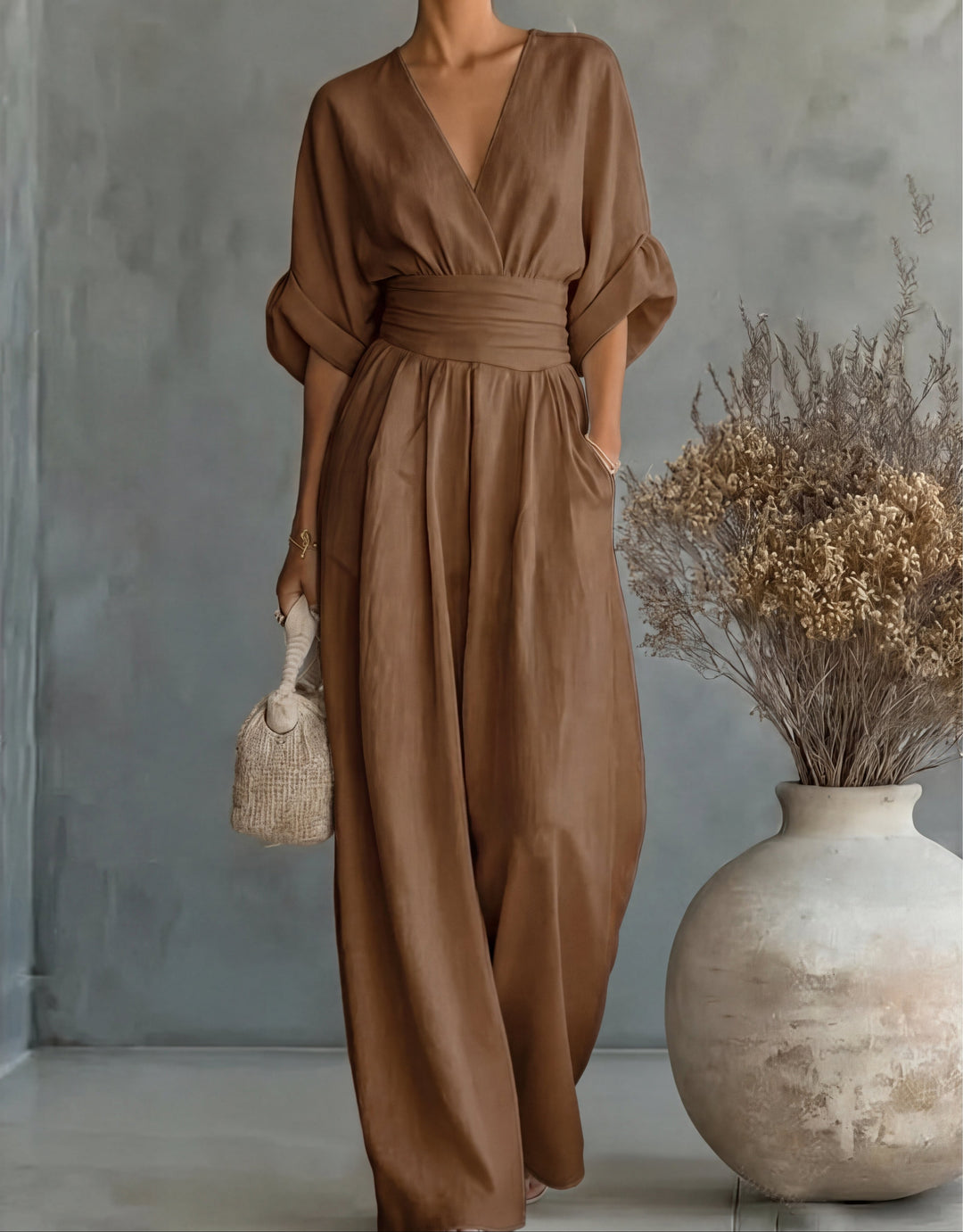 Daniela | Elegant V-neck Long Sleeve Jumpsuit