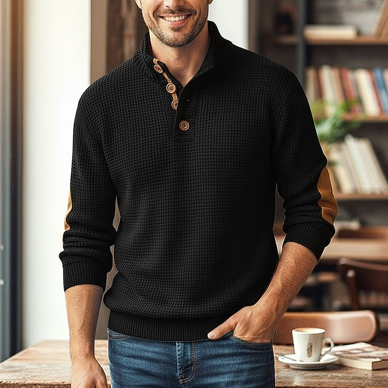 Wade | Button-Neck Textured Sweater