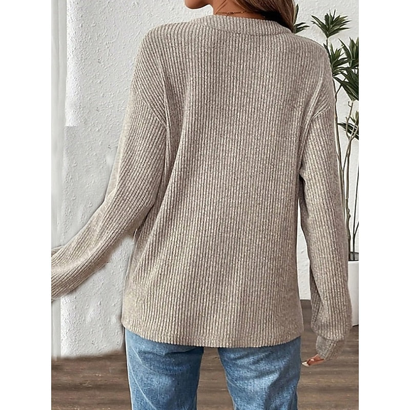 Tabitha | Textured Button-Neck Top