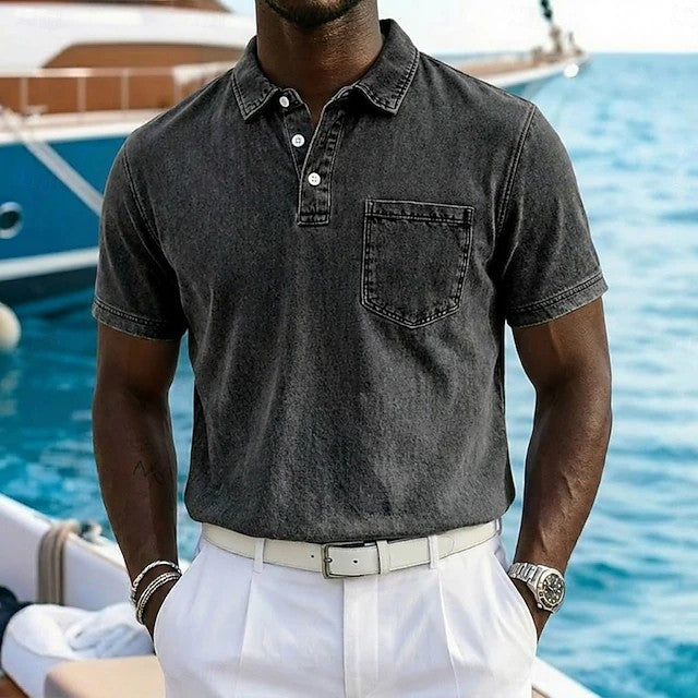 Nolan | Vintage Pocket Polo Shirt