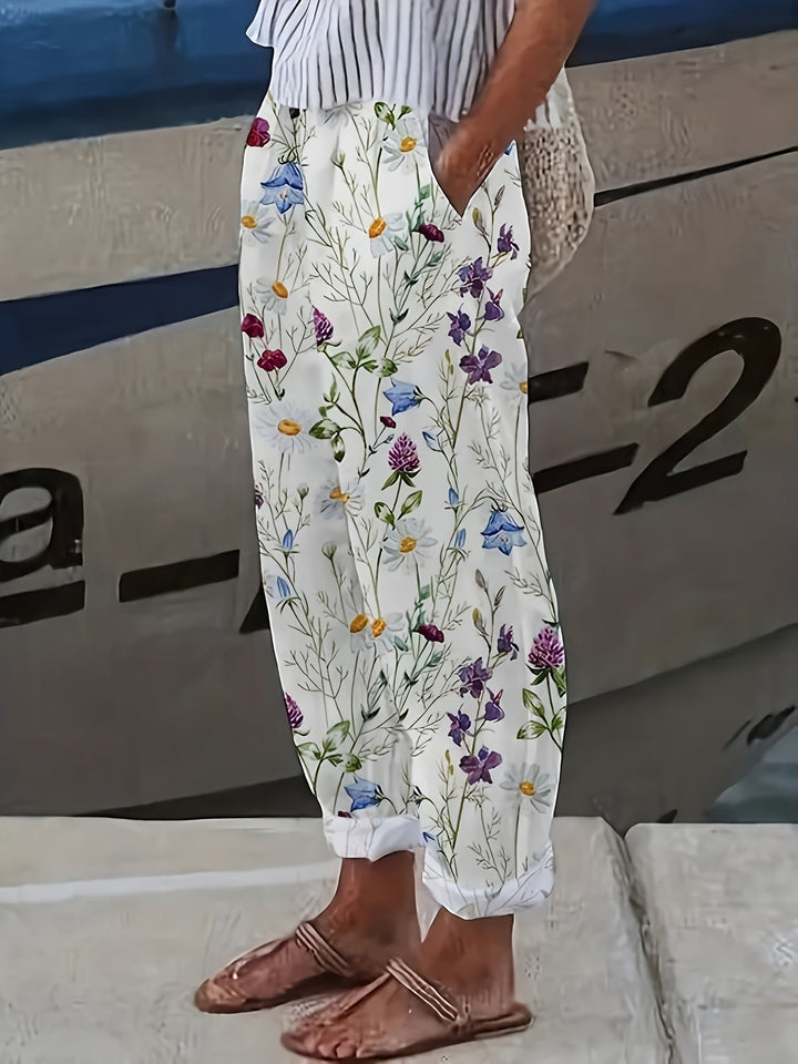 Eleanor | Garden-Print Tapered Pants