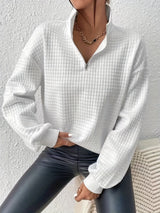 Paige | Textured Quarter-Zip Pullover