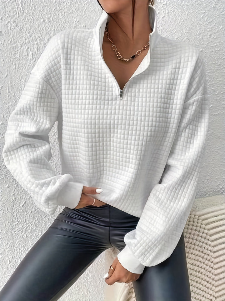 Paige | Textured Quarter-Zip Pullover