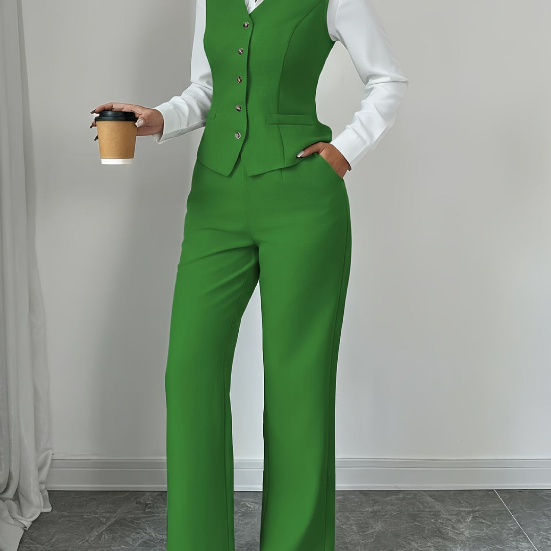 Vivienne | Tailored Vest & Wide-Leg Pant Set