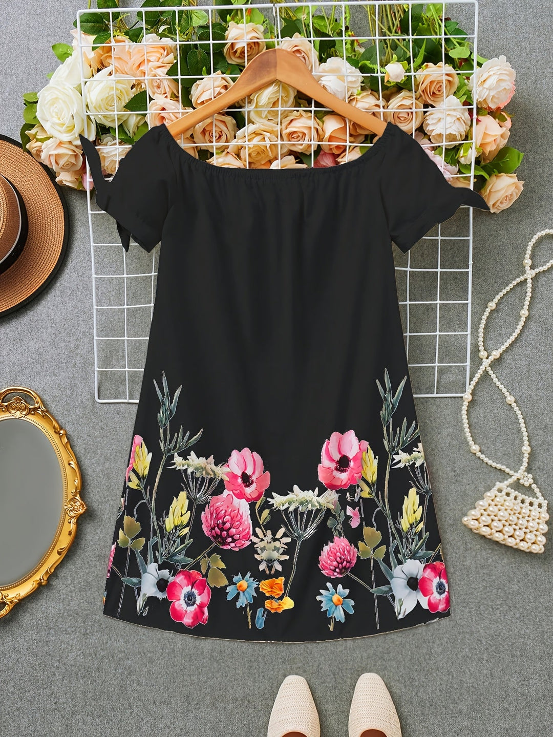 Claire | Floral Off-Shoulder Mini Dress