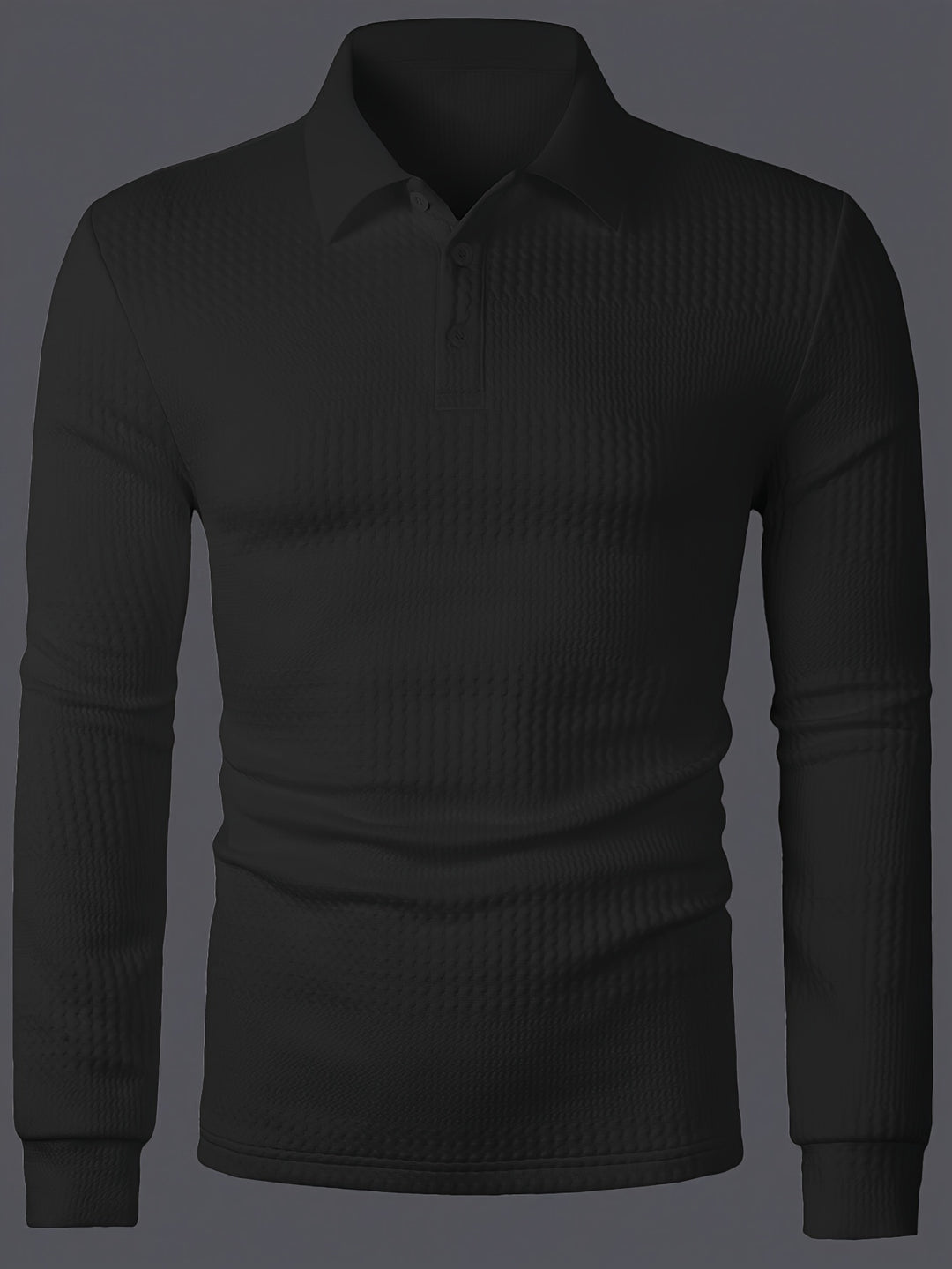 Reid | Textured Long Sleeve Polo Shirt
