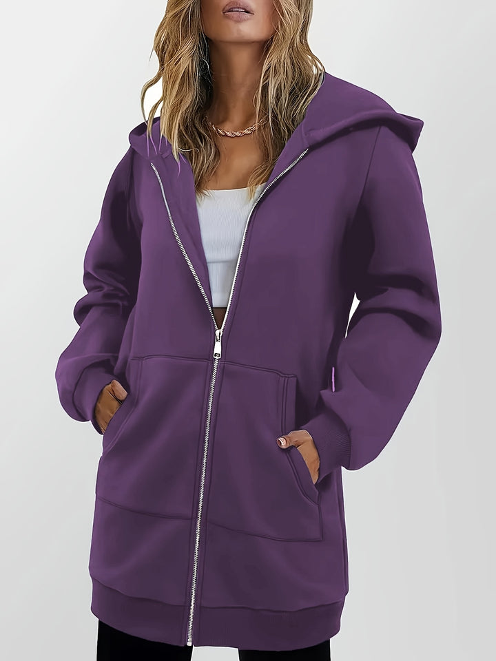 Sabina | Longline Zip-Up Hoodie