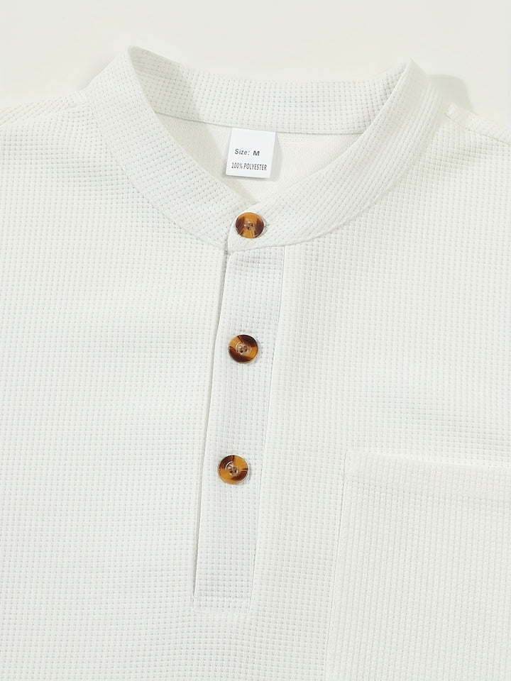Corbin | Textured Long Sleeve Henley Shirt
