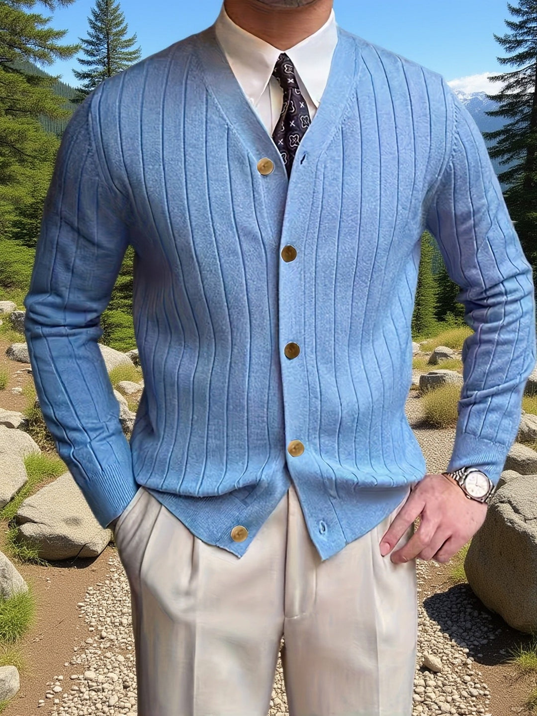 Franklin | Ribbed Button-Up Cardigan