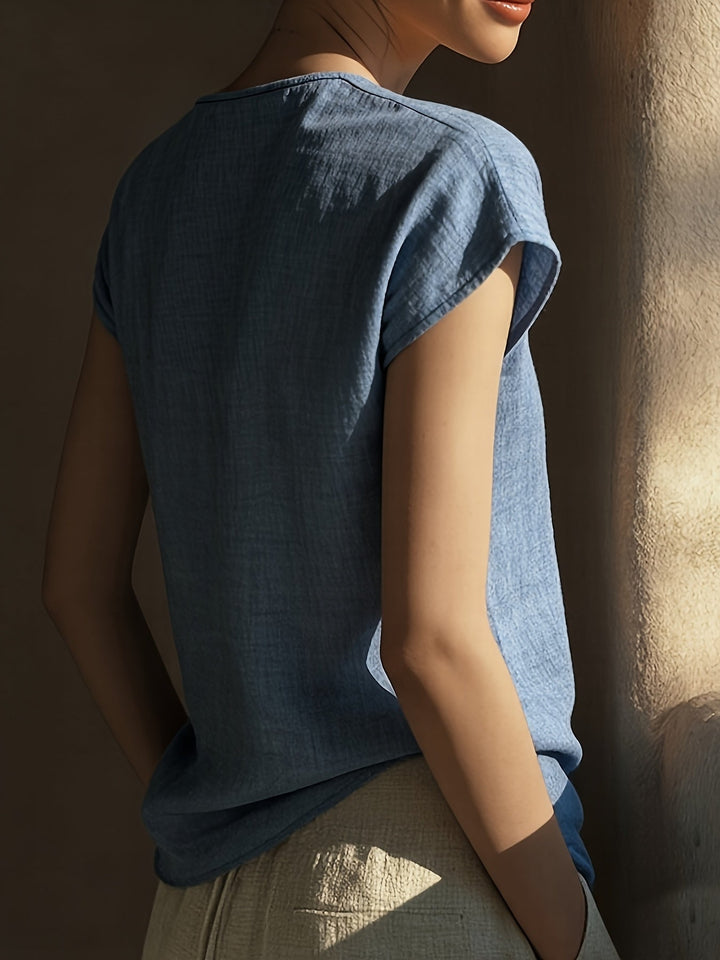Nora | Decorative Trim V-Neck Blouse