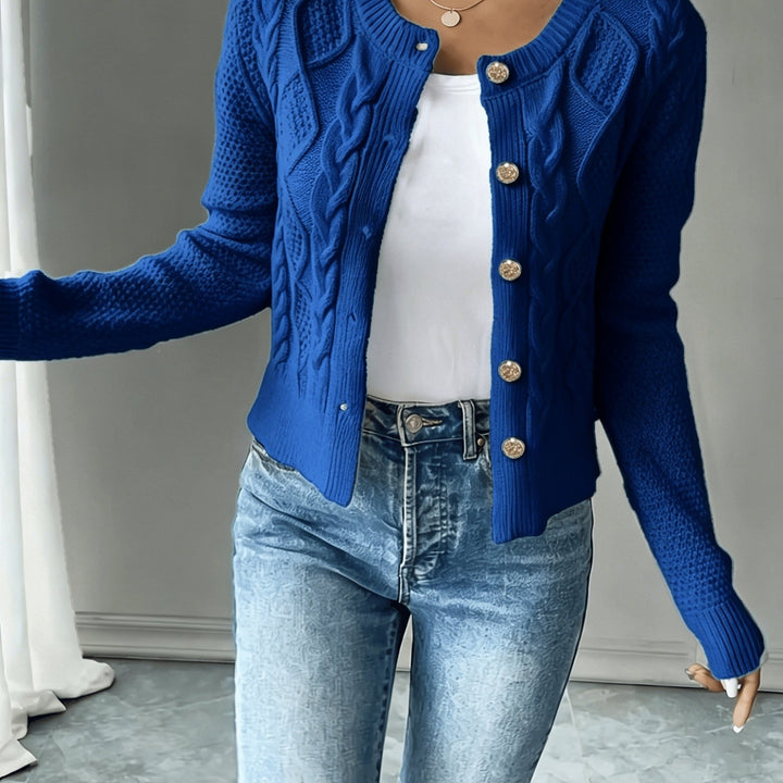 Iris | Cable-Knit Button-Front Cardigan