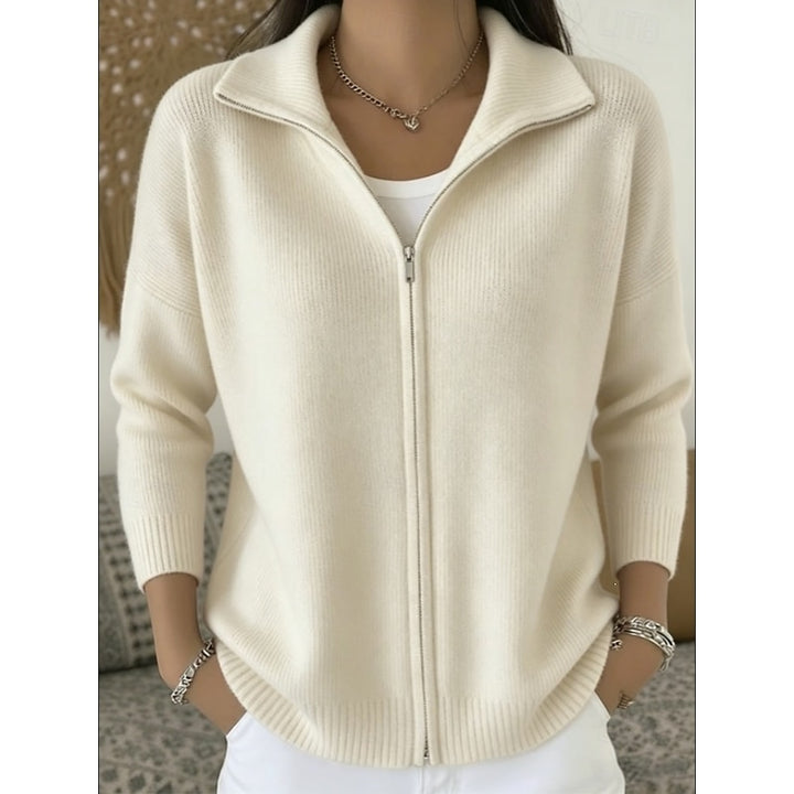 Lorelei | Zip-Front Collared Cardigan
