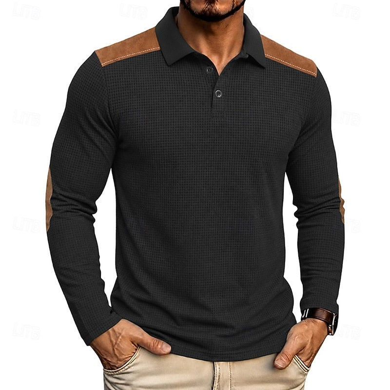 Douglas | Textured Colour-Block Polo Shirt