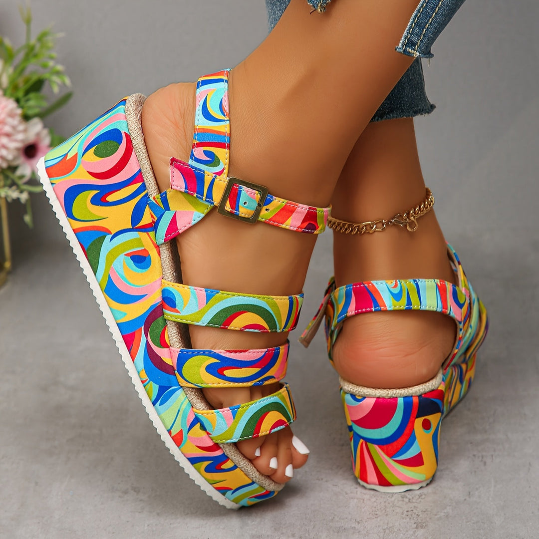 Colette | Stylish Multicolor Ankle Strap Sandals