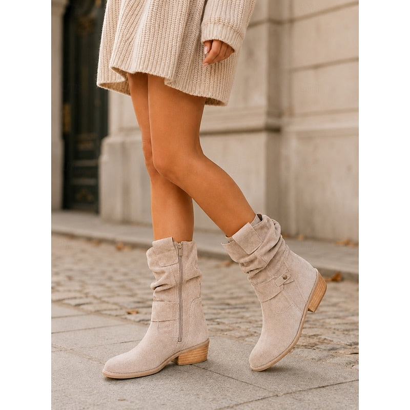 Marlene | Slouchy Buckle Ankle Boots
