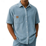 Silas | Textured Short-Sleeve Button-Up Shirt
