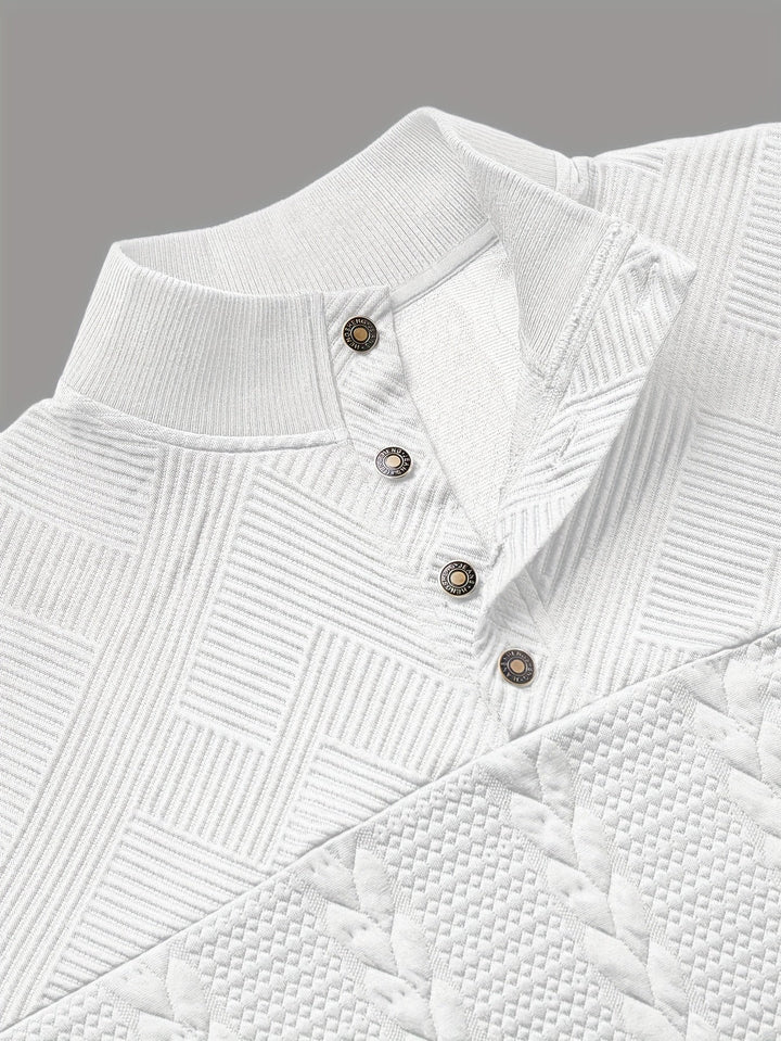 Callum | Textured Stand-Collar Henley
