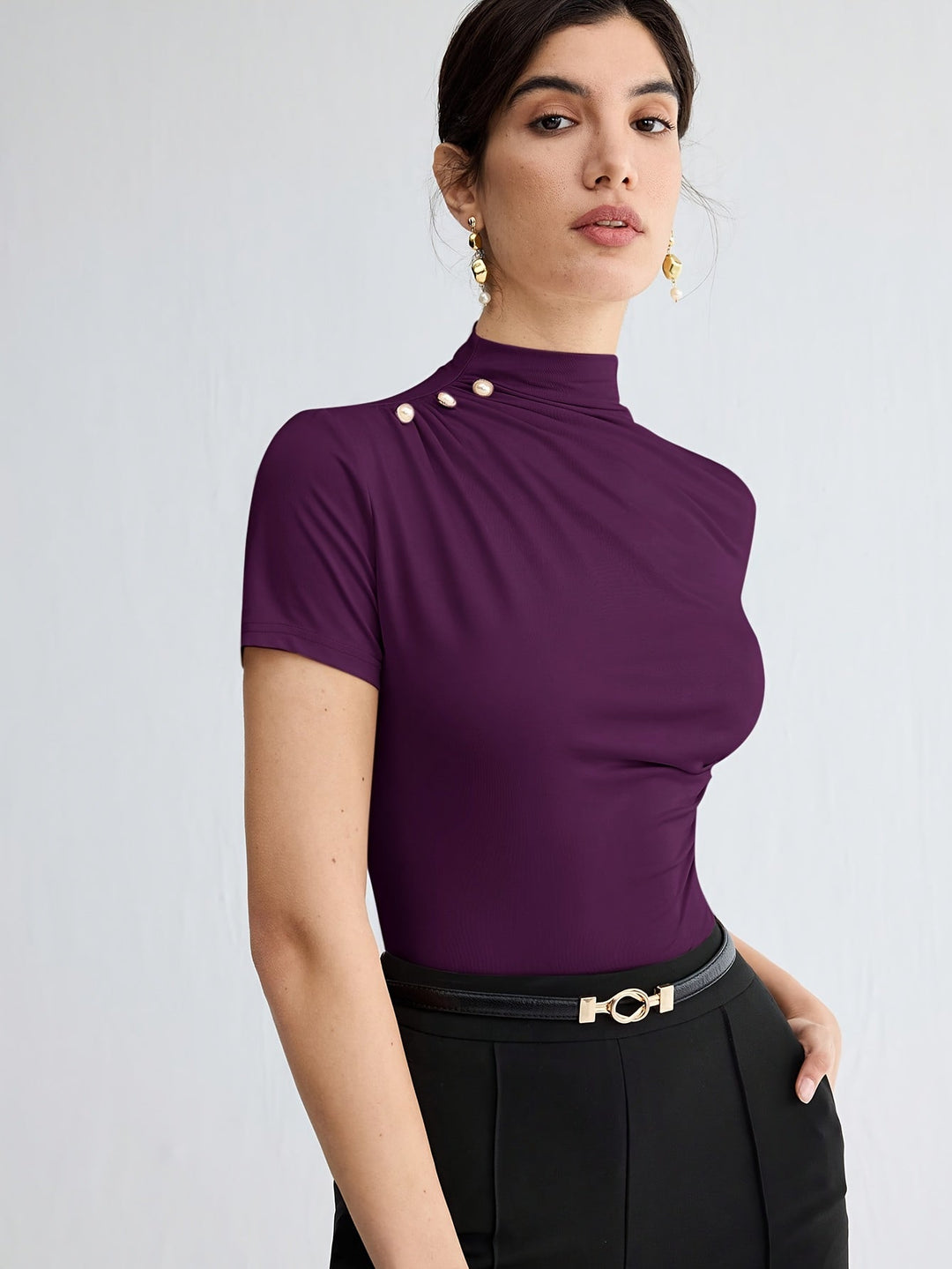 Marlowe | Refined Mock-Neck Top