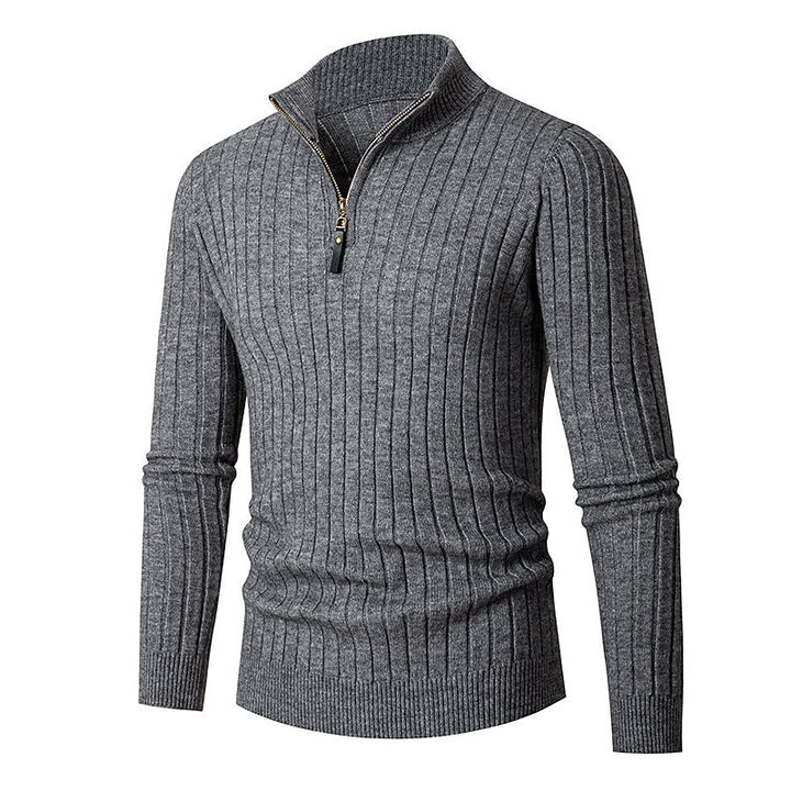 Reuben | Quarter-Zip Ribbed Sweater
