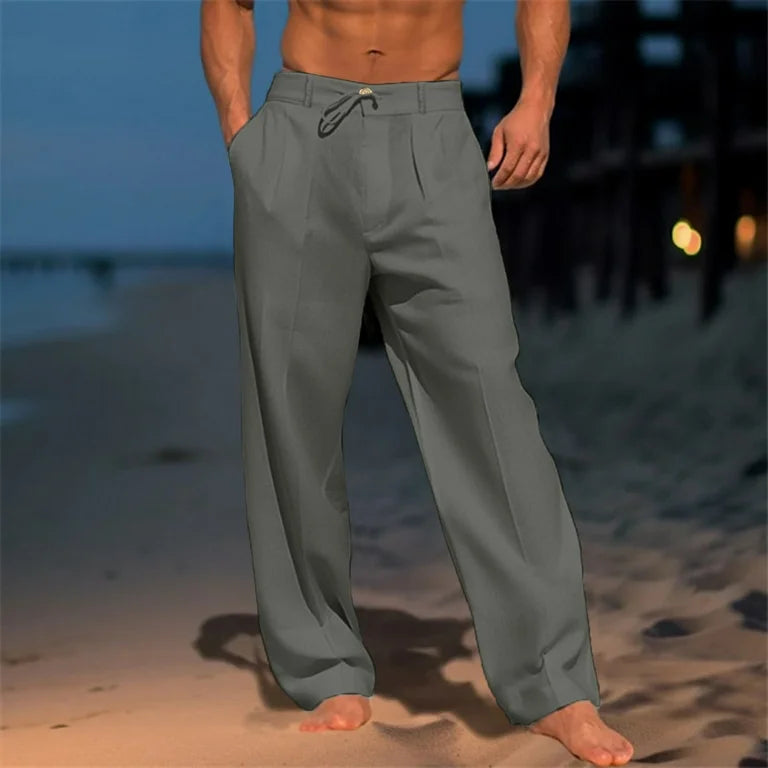 Ethan | Relaxed Drawstring Linen-Style Trousers