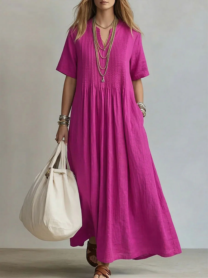 Carys | Stylish V-Neck Mid Sleeve Dress