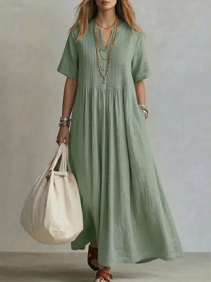 Carys | Stylish V-Neck Mid Sleeve Dress