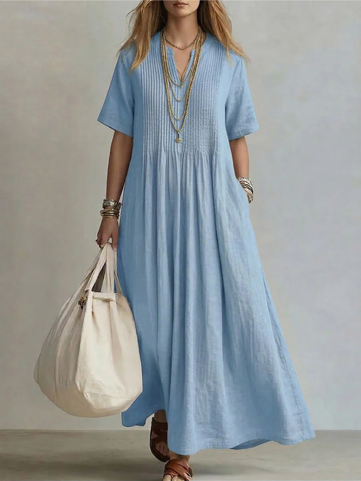 Carys | Stylish V-Neck Mid Sleeve Dress