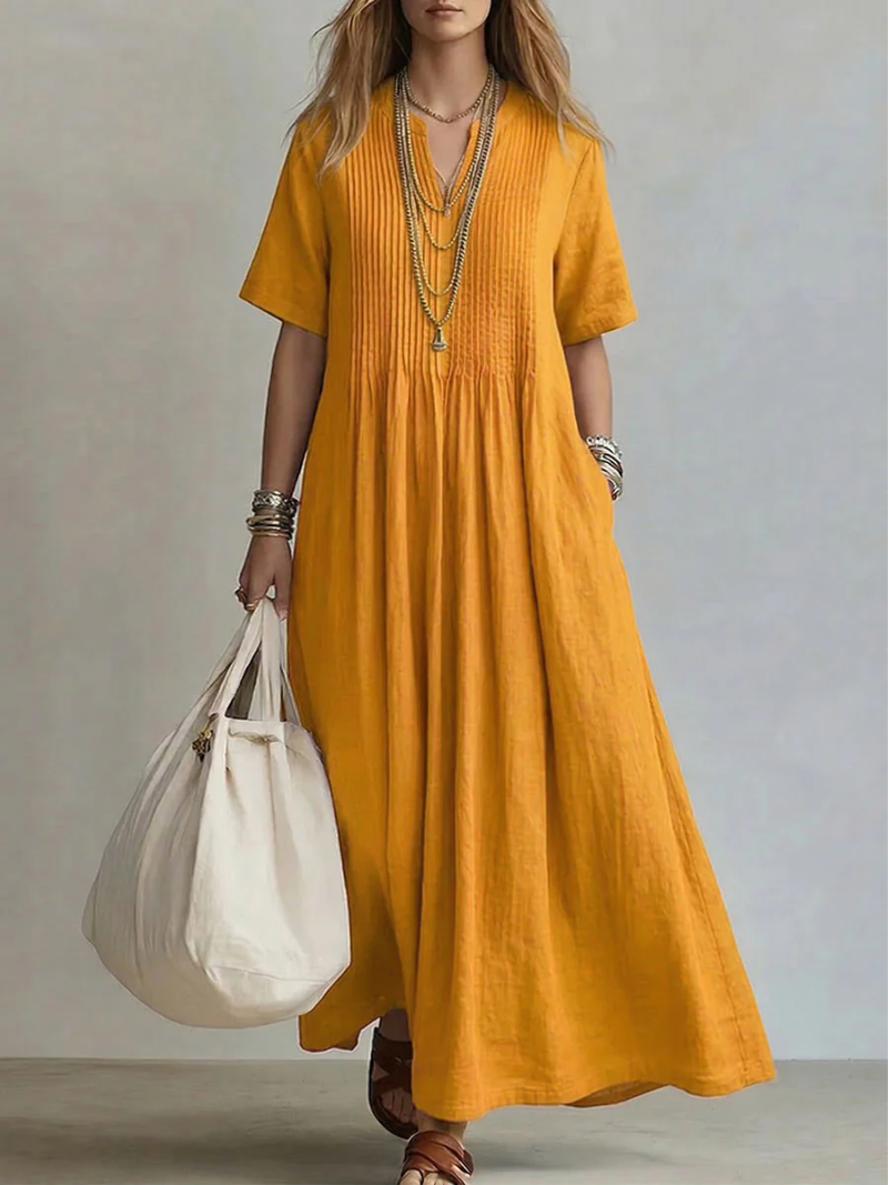 Carys | Stylish V-Neck Mid Sleeve Dress